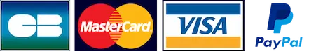 CB, MasterCard, Visa, PayPal